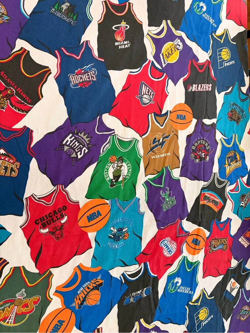 Vintage 90’s NBA Basketball Jersey Twin Bed sheet One Sided.